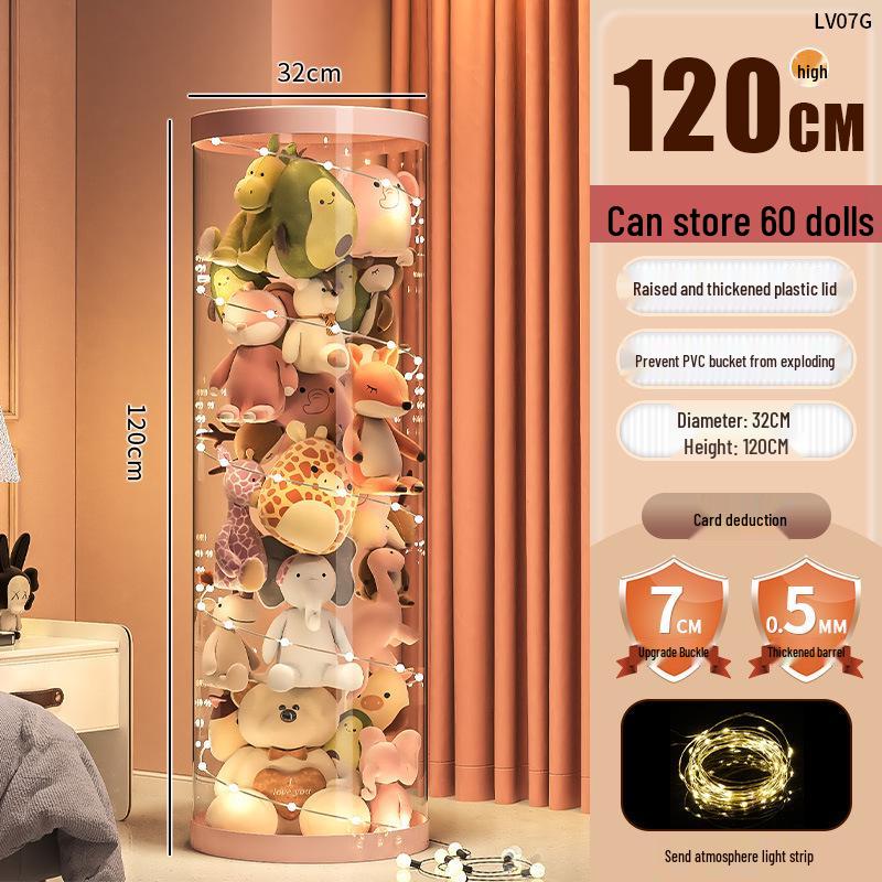 Plyschdocka Förvaringskorg med Dragkedja - Genomskinlig Gosedjursorganisatör