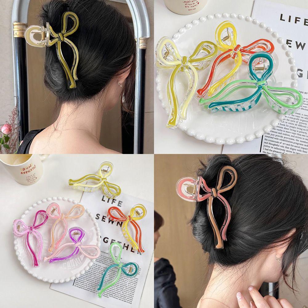 

Заколка для волос с бантиком-бабочкой, прочная фиксация, нескользящие зажимы для челюстей, модные заколки для волос для девочек