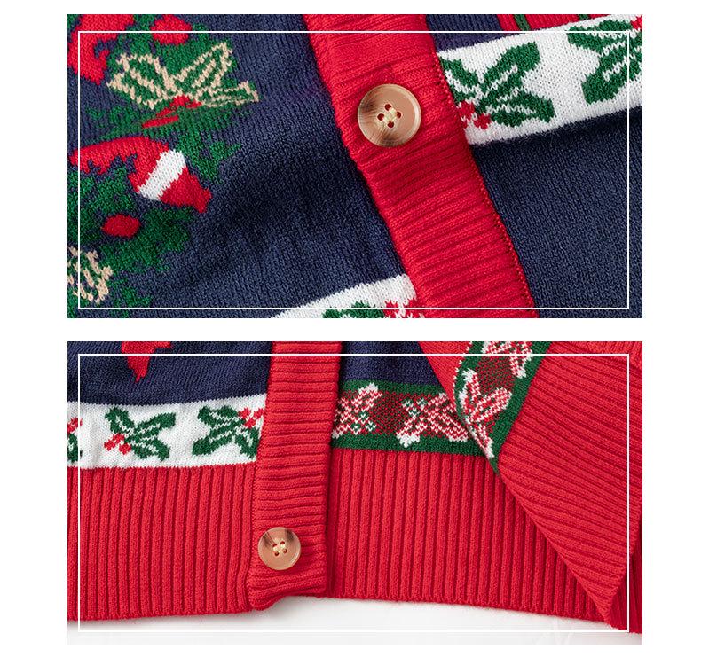 2026 European & American Unisex Christmas Jacquard Knit Cardigan Sweater