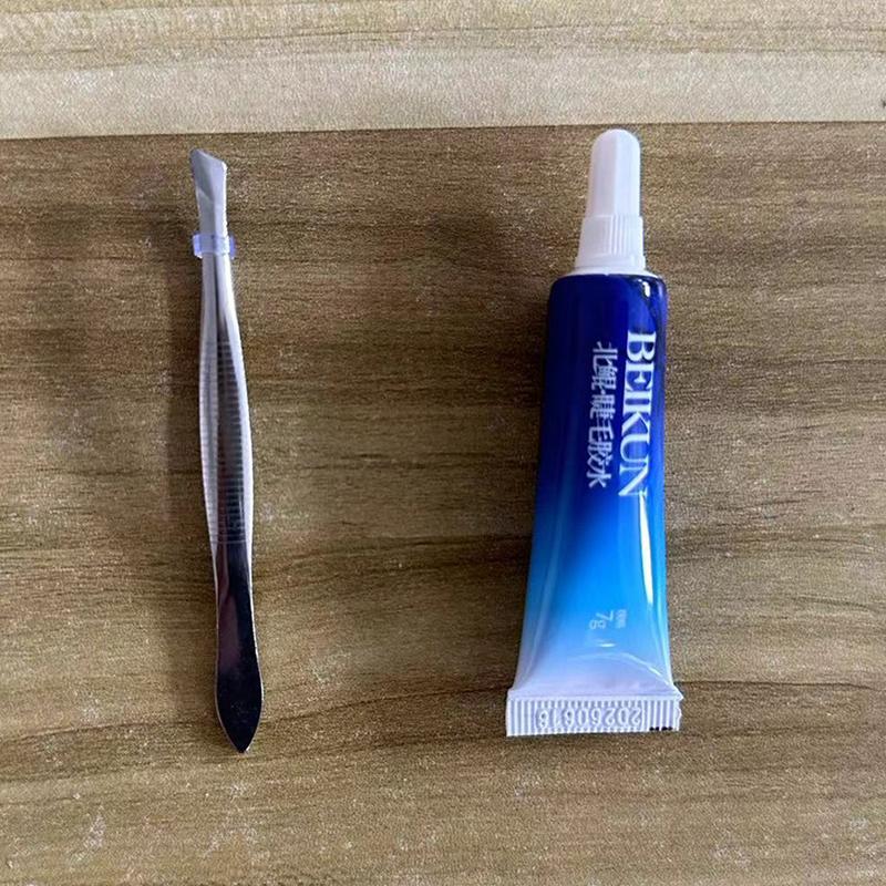 False Eyelash Tweezers Glue 7G False Eyelash Glue Tweezers Set Eyelash Tweezers Auxiliary Makeup Tools