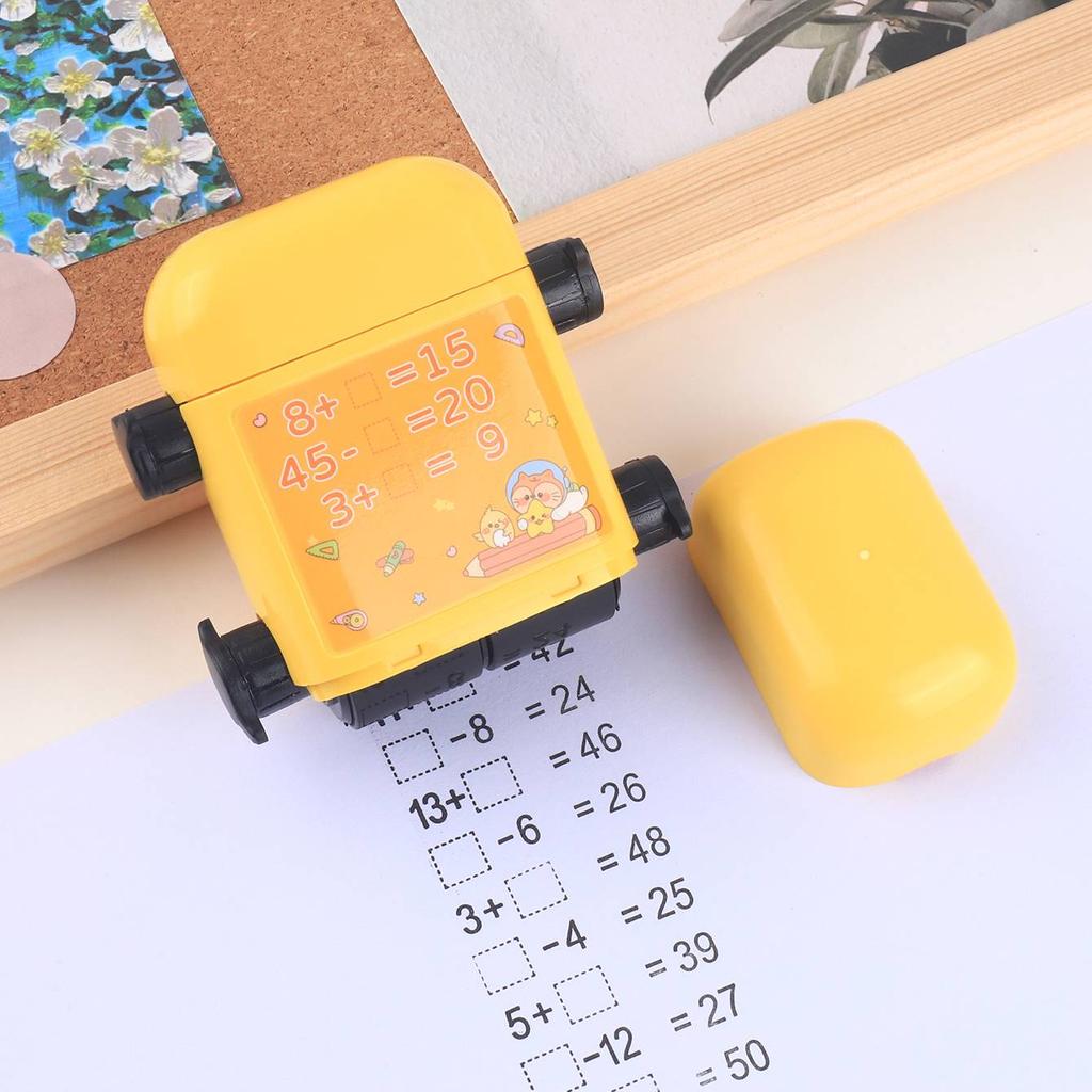 Creative Two-in-one Double Roller Random Multiplication Stamp, Student Practice Math Calculation Question Builder Roller Stamp