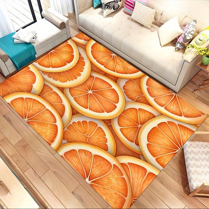 1pc Oranges Pattern Themed Rug for Home Decor, Non-slip Office Carpet, Chair mat, Outdoor Mat, Christmas and Halloween gifts-0731160