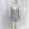 European and American sexy style deep V-neck knitted jumpsuit nightclub party stretch slim Spice Girls women's jumpsuit