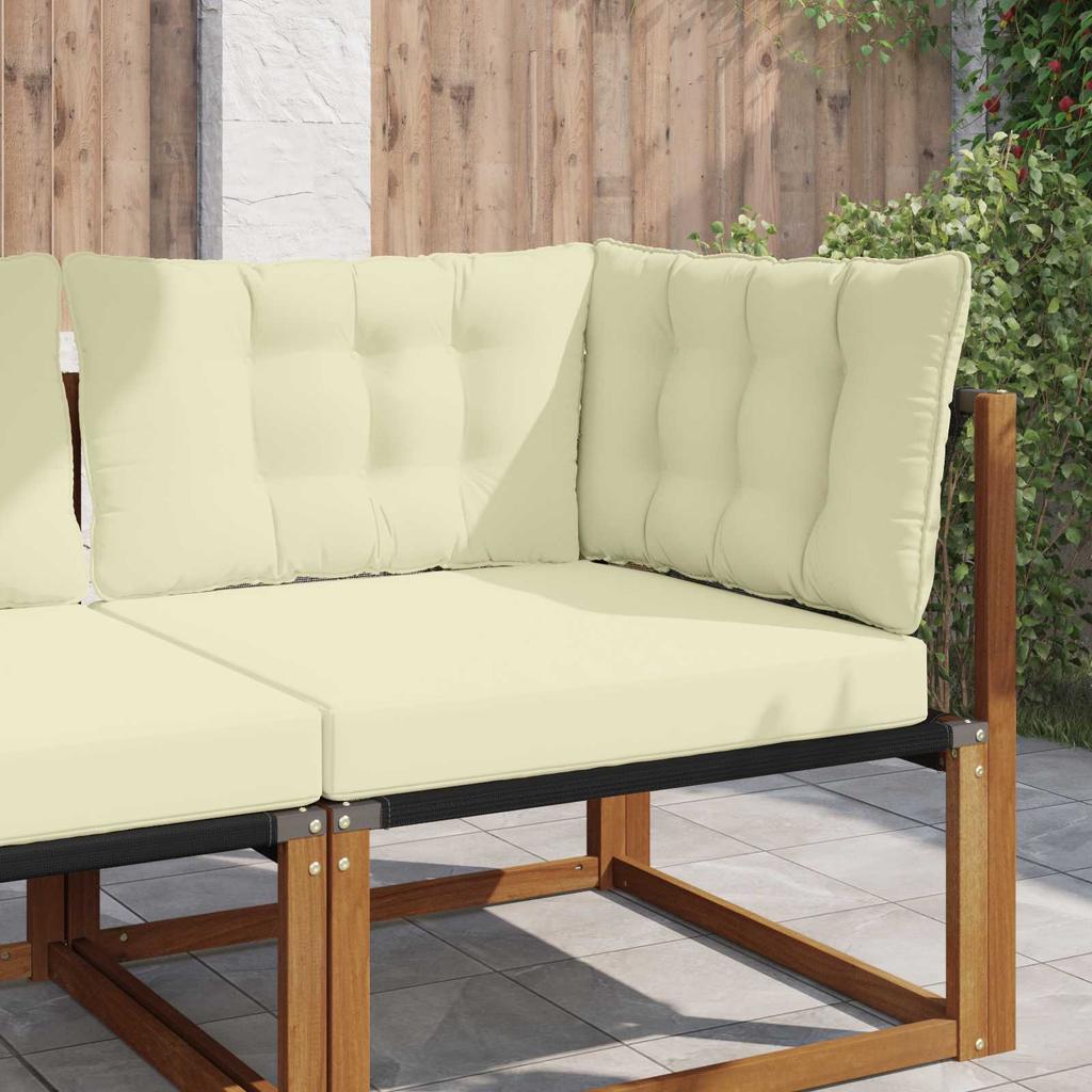 Outdoor Sofa Cushion 3 Pcs Cream Polyester