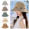 Wide Brim Straw Weave Sun Hat Bohemian Fisherman Hat Casual Sunscreen Bucket Hat  Climbing