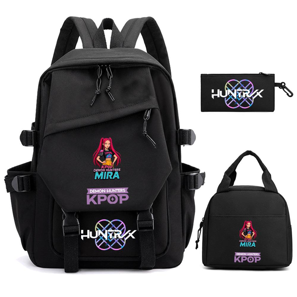 3Pcs/set Cartoon Kpop Demon Hunters Printed Backpack for Teenger Children Student Large Capacity Schoolbag Girl Gift Women Travel Bag Mochila