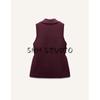 Spring New Women's Clothing British Style Decorated Row Button Ruched Lapel Sleeveless Knitting Vest Jacket 4192023