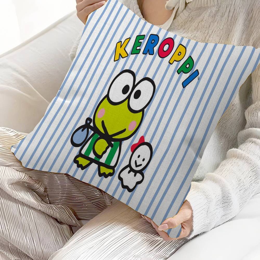 K-keroppi Cushion Cover Car Throw Pillow Case For Sofa Car Christmas Gift 40x40cm 45x45cm