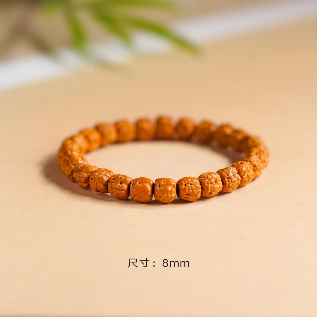 Bracciale naturale con piccole perle Rudraksha per donna, bracciale in agata rossa del Sud, perle originali tagliate direttamente, rosario buddista, mano dello studente