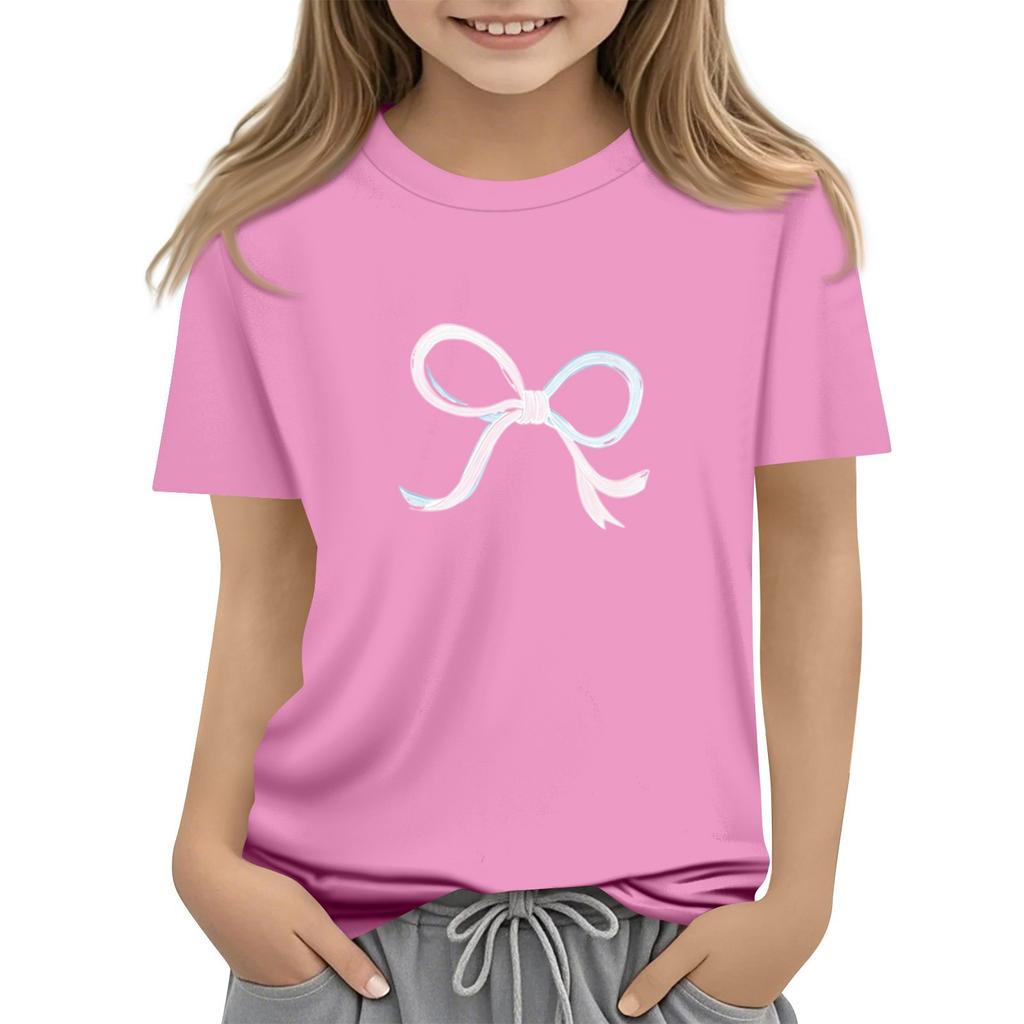 Children's Daily Casual Short-sleeved Printed Tops T-shirt
