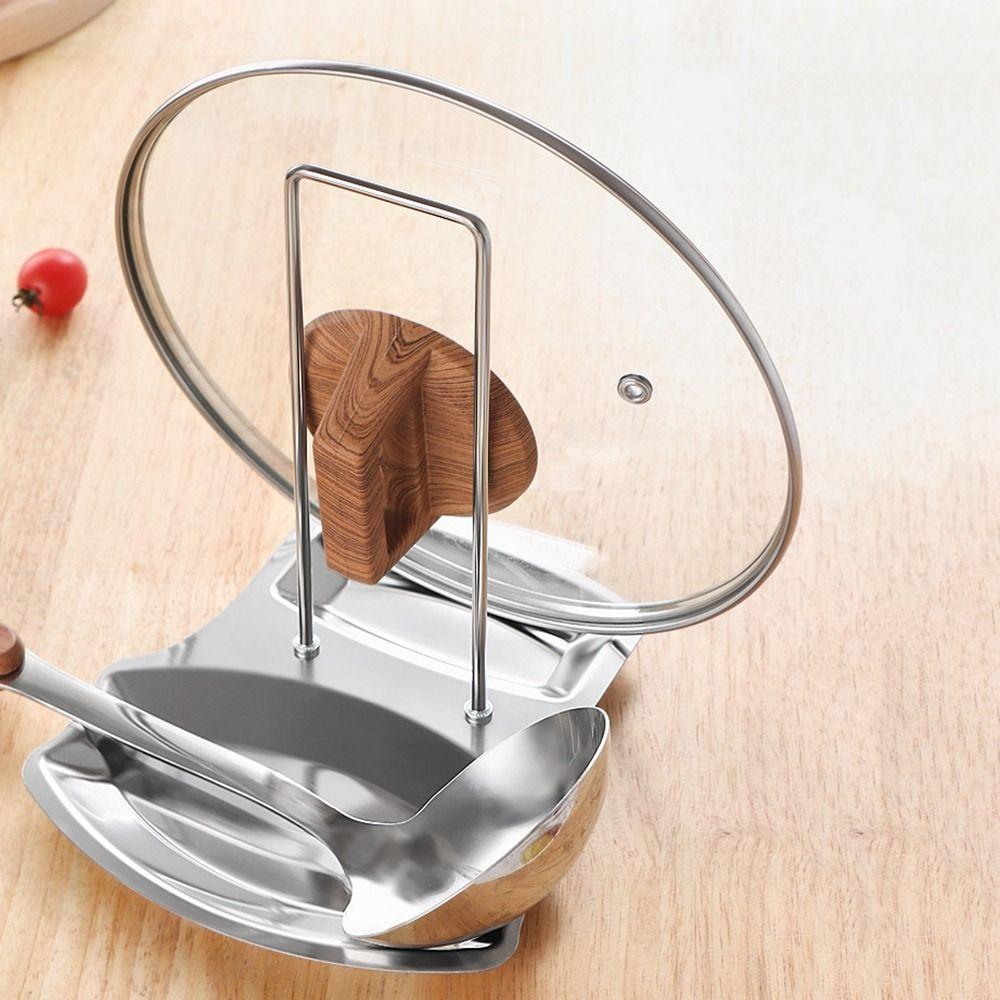 Silver/Gold Lid and Spoon Rest Shelf Stable Pan Cover Lid Rack Pot Lid Rack Kitchen