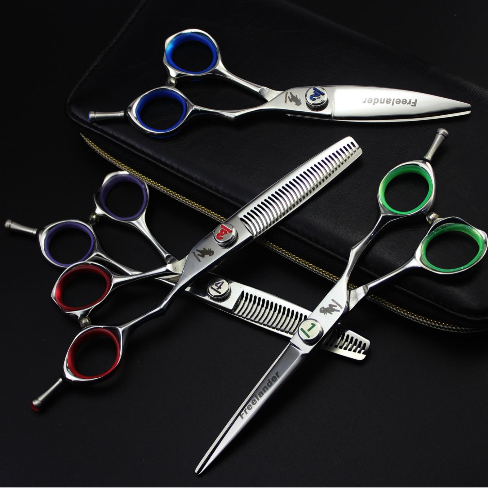 

6.0 inch, Freelander high-end hair scissors, large sliding knife, fish bone scissors, bangs scissors, tooth scissors, thin 1 (seamless dental scissors)