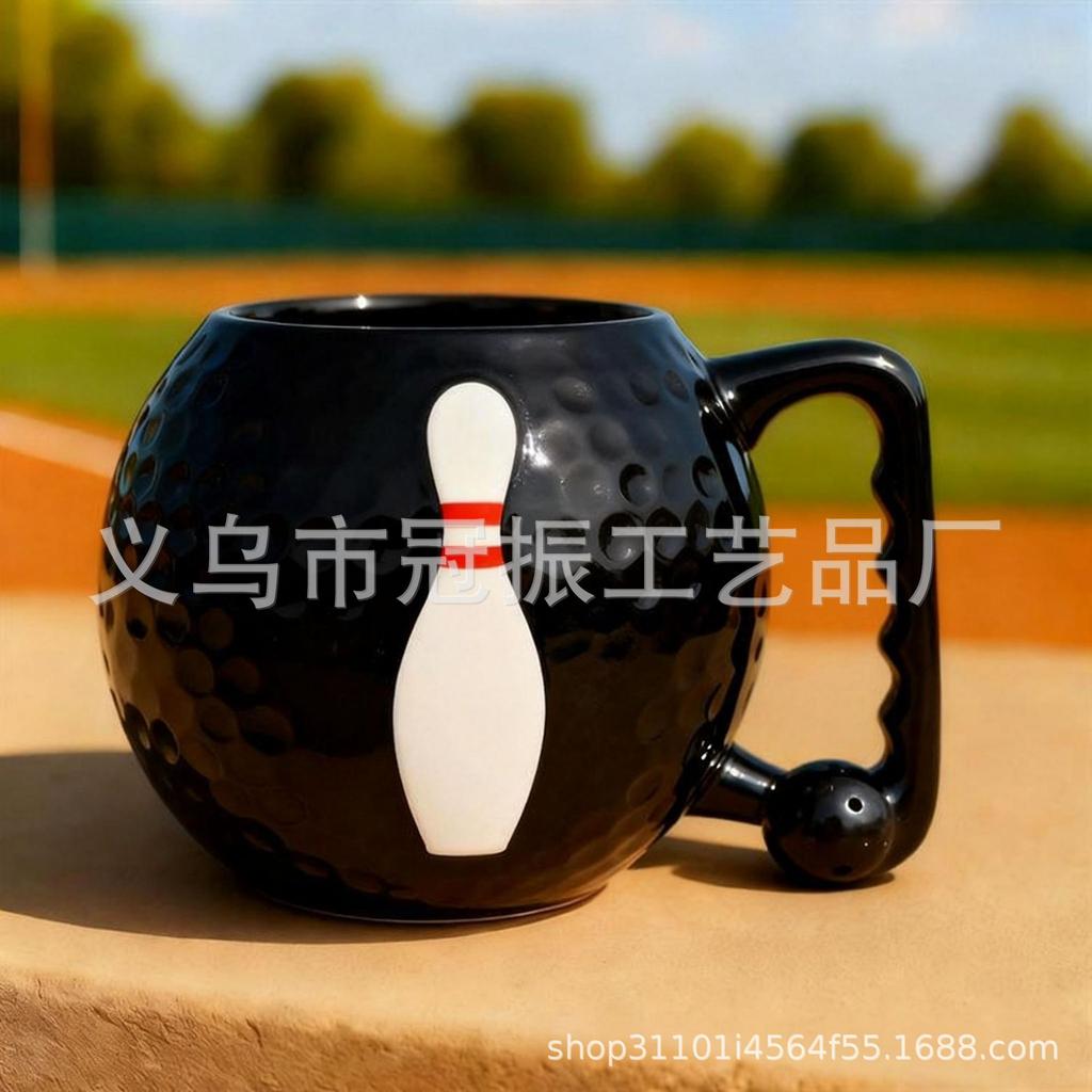 Sports Ball Ceramic Mug, Baseball/football/basketball Shaped Coffee Cup With Lid, Ornament, Gift for Sports Enthusiasts