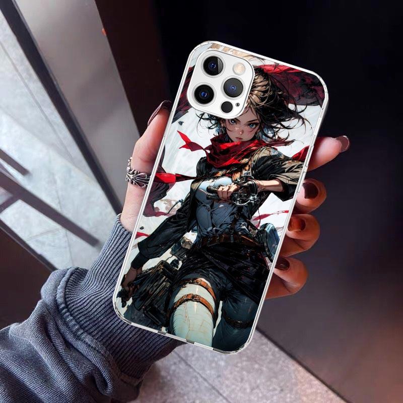 A-Attack on T-Titan Annie Mikasa Phone Case For iPhone 17 Air 11 13 Mini 14 15 Plus 16 12 Pro Max 16E SE 7 8 Pattern Soft TPU Ba