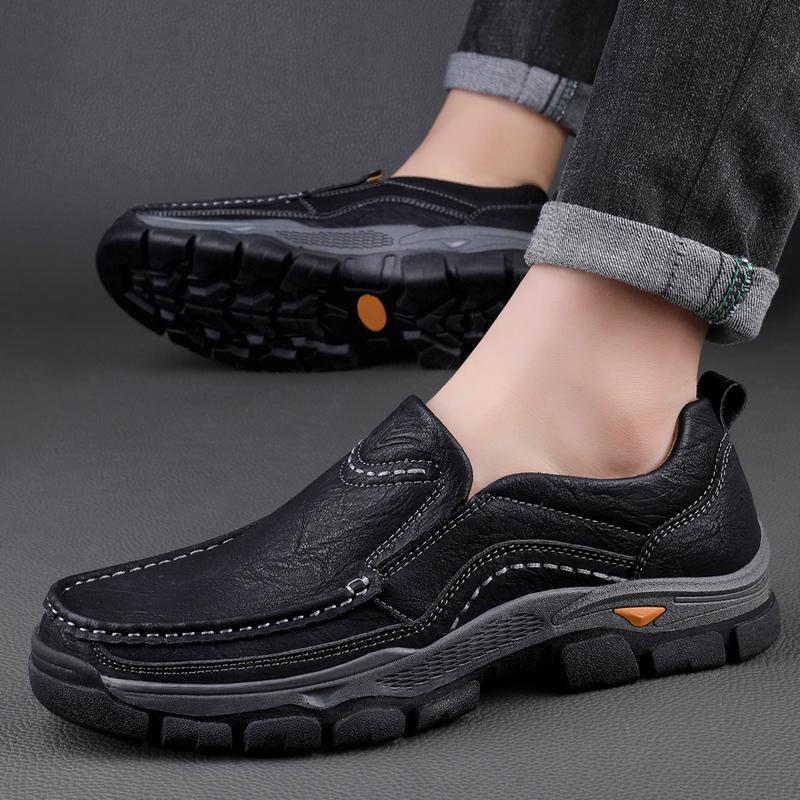 Men's Shoes Large Size Casual Outdoor Tooling Shoes Handmade Leather Shoes Simple Fashion Non-slip Wear-resistant Men's Shoes