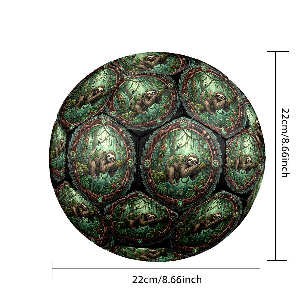 Sloth Tropical Forest Round Football Size 5 Adult Ball Suitable for Training Matches and Outdoor Team.