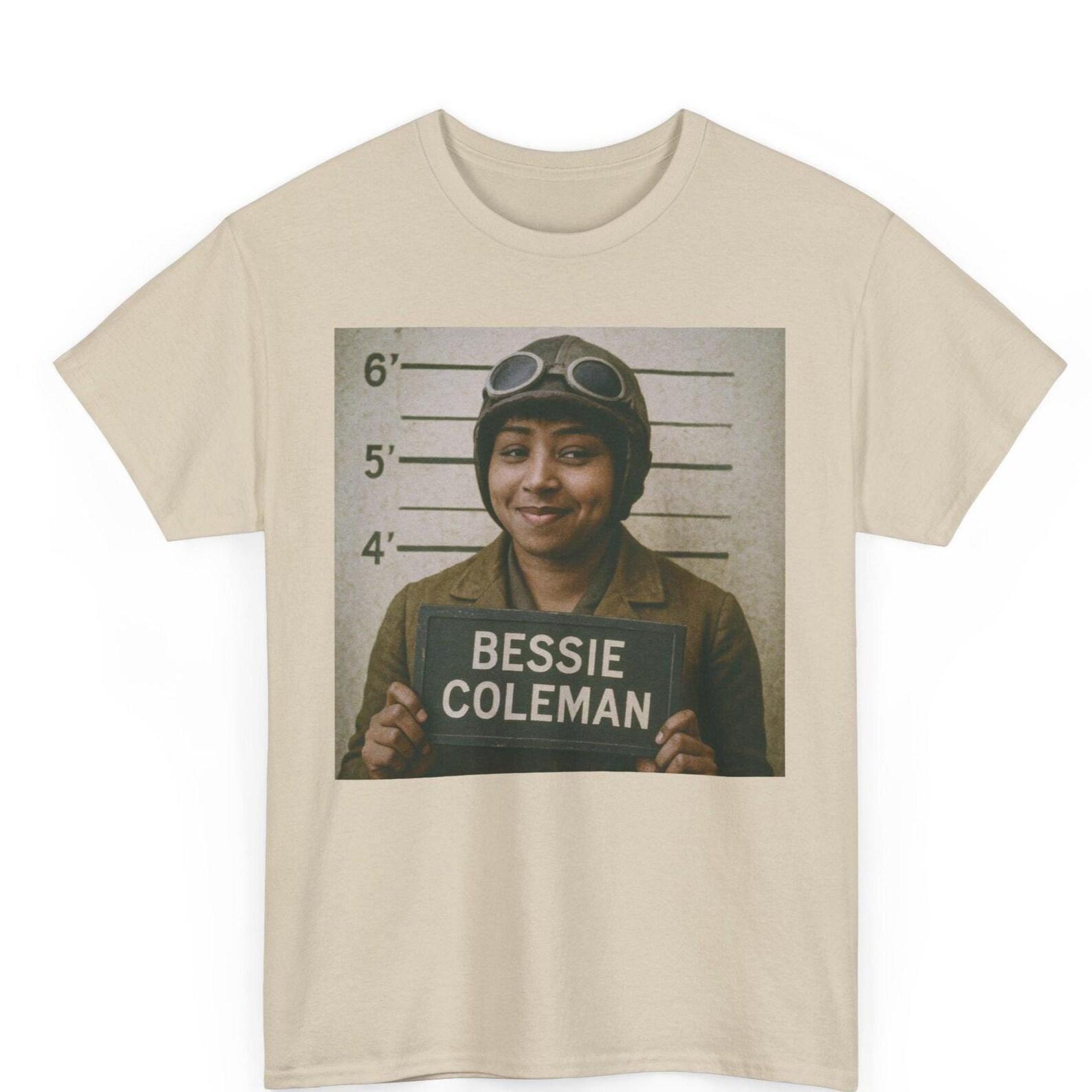 Bessie Coleman Mugshot T-Shirt: Retro Aviation Pioneer Tee L