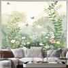Large Botanical Floral Tapestry Wall Hanging Nature Meadow Art Watercolor Boho Cottagecore Decor for Living Room Bedroom Wall De