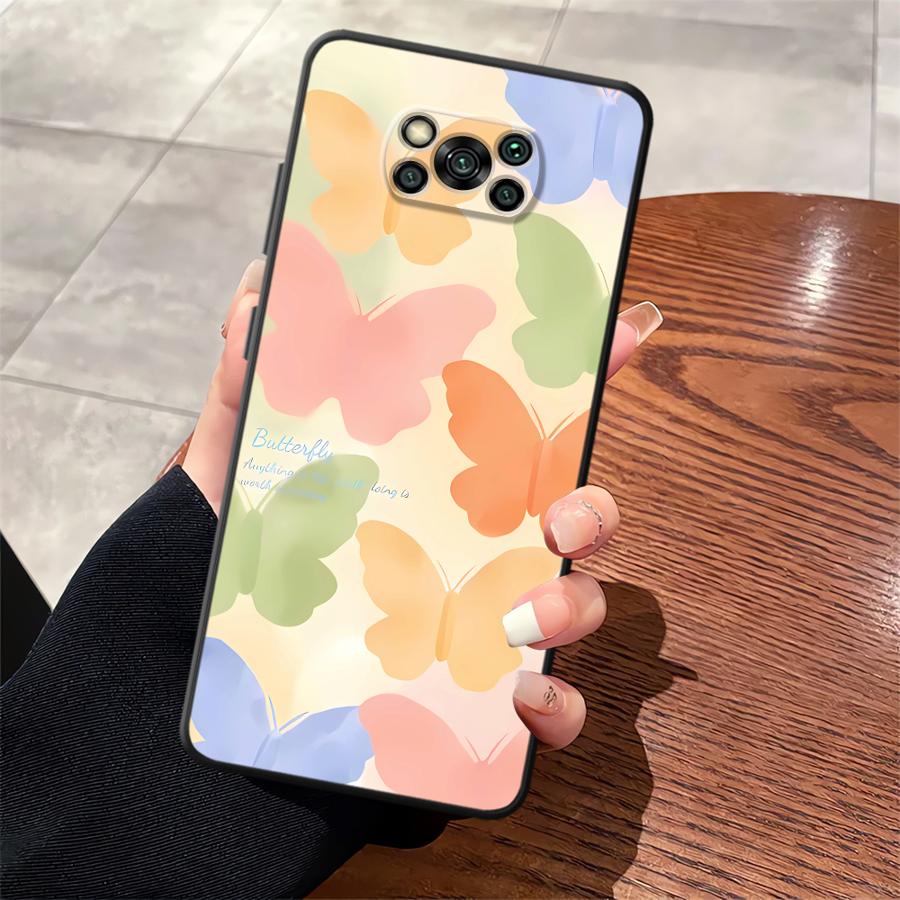 

Cartoon Butterfly Case for Xiaomi Poco F8 M5 C61 C50 F1 X3 X4 X5 X7 Pro C75 F3 M3 M4 M7 C71 Funda Phone Cover Poco X3 Pro