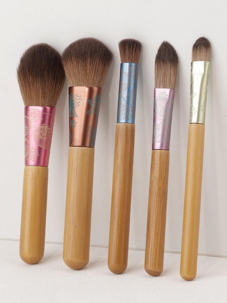 Mini 5pcs Makeup Brushes Set Beginner Brushes On-the-go Portable Travel Set Brushes