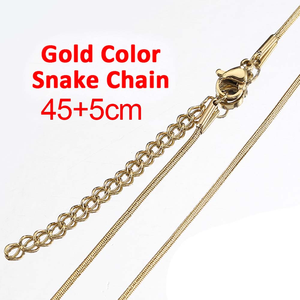 5pcs Stainless Steel Flat Snake Chain with Clasp Extended Chains 3-6mm DIY Men Necklace Jewelry Making Findings Accessor No Fade