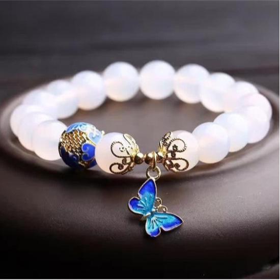 

White agate single-loop bracelet, fashionable women s jewelry Pure Natural
