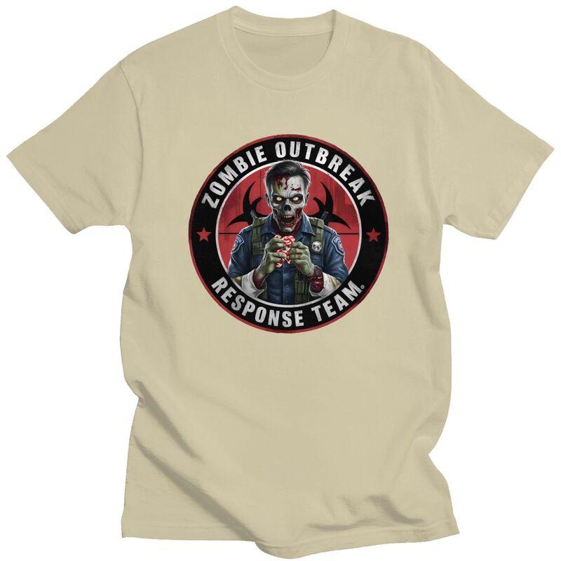 Custom Zombie Outbreak Response Team T Shirts for Men 100 Cotton Tees Tshirts ShortSleeve Tshirt Clothes