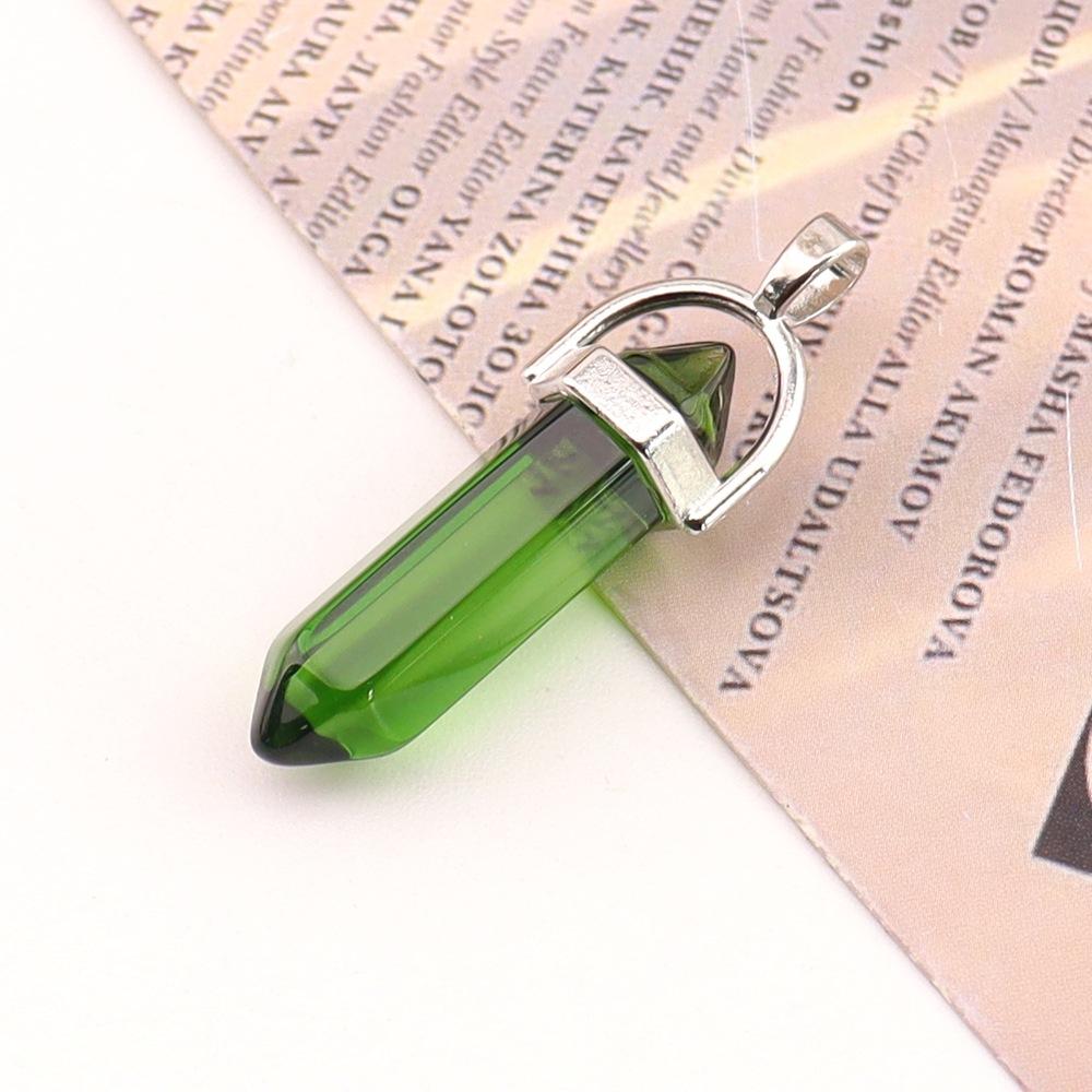 Hexagonal Column Natural Amethyst Powder Crystal Winding Hexagonal Column Pendant Handmade Bullet Necklace Jewelry N788