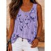 Women's Summer Tops Tank Floral Graphic Plants Sleeveless Crew Neck Round Regular Tops Casual Summer Spring