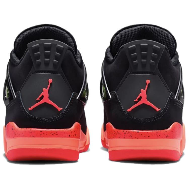 Air Jordan 4 Retro GS Black Infrared Kids Sneakers Infrared-23-Bright-Mango-Barely-Volt-White II1271-001