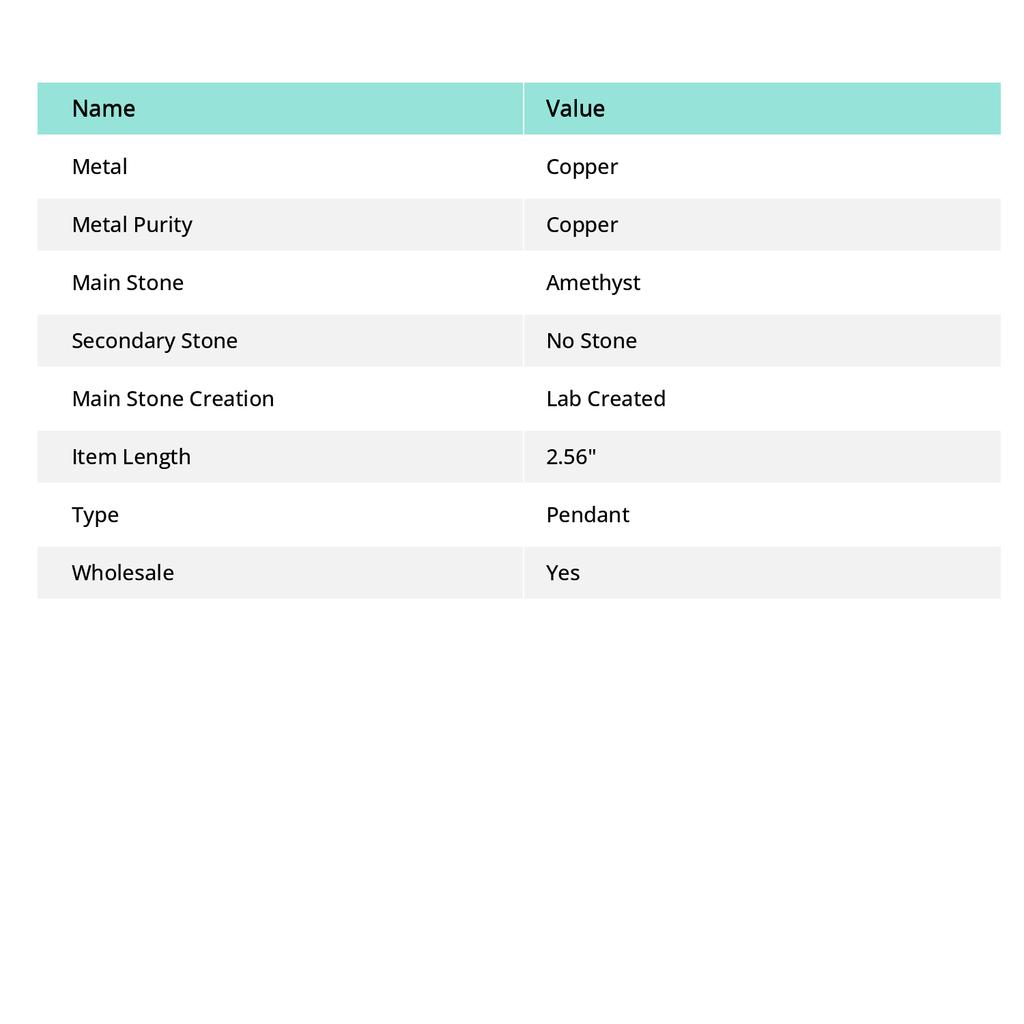 Natürlicher Amethyst Edelstein Handgefertigter Kupferdraht Wickel Schmuck Anhänger 2.56" R5P60