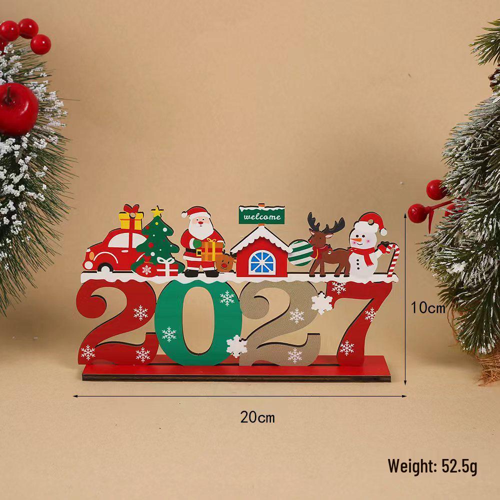 2027 Wooden Christmas Ornament - English Letter Tree Decorations