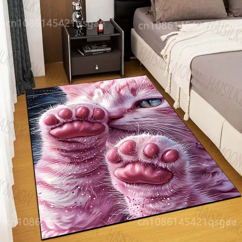 

Розовый коврик-лапка котенка для гостиной, спальни, ванной комнаты, креативный коврик для прихожей, под диван, стол, декор для дома, ковер для зоны, для подарков 40x60cm
