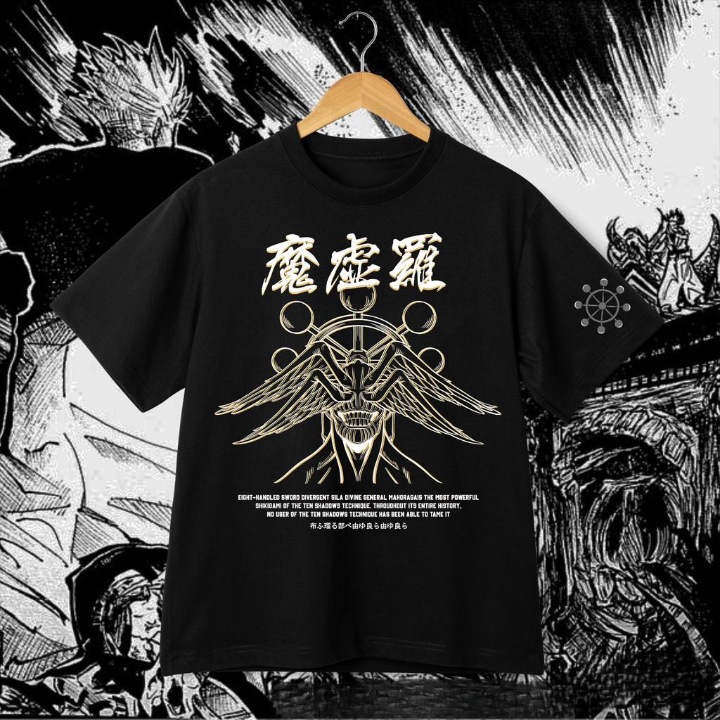 T-shirt Jujutsu Kaisen Mahoraga da Uomo Anime Spada a Otto Mani Grafica Manica Corta Girocollo Streetwear Regalo Manga