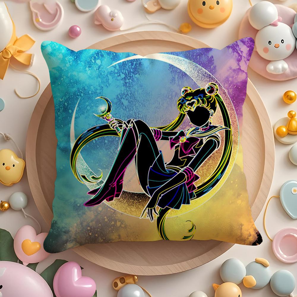 PIKPAKA SSailor MMoon Anime Cushion Cover Plush Fabric Soft DoubleSided Printed Sofa Warm Winter Home Gift Pillow Cover
