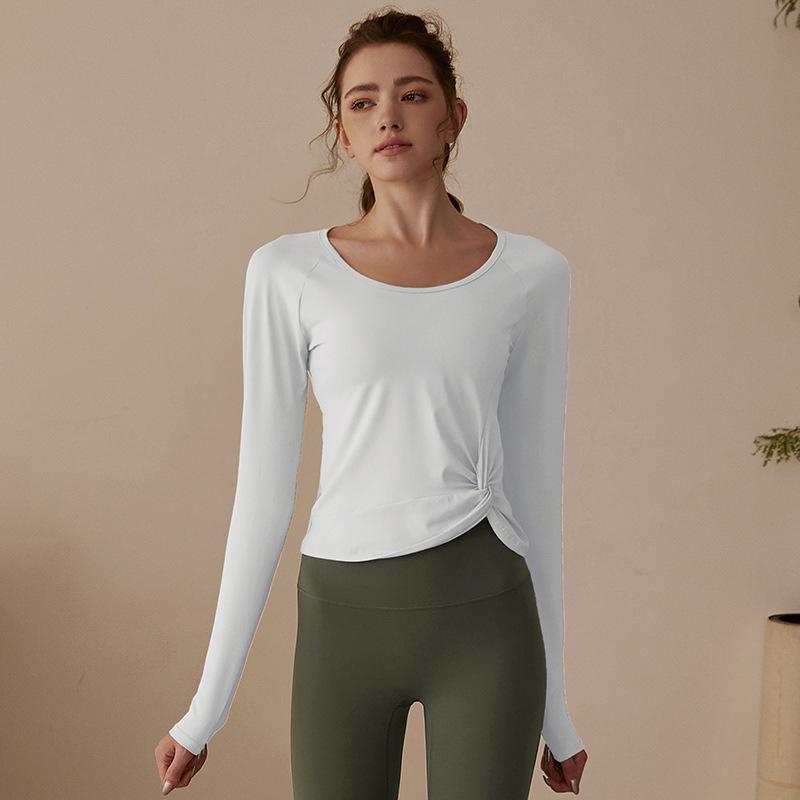 

Высококачественная облегающая дышащая футболка для йоги с длинным рукавом XXL (125-135 lbs) белый