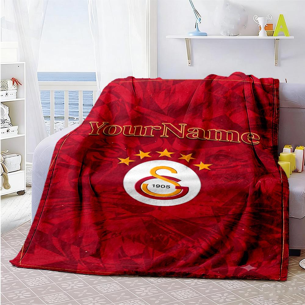 Galatasaray 266 Customize Your Name Blanket Gift Personalized Blanket Durable Comfort Versatile for Sofa Bed Bedding Picnics Ideal for All Seasons