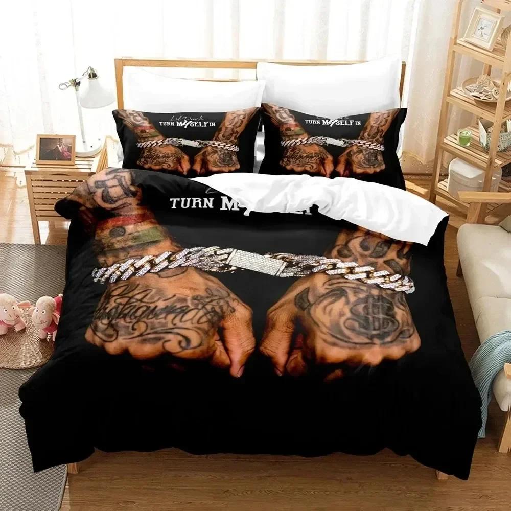 New 3D Print Lil Durk Rapper Comfortable Duvet Quilt Cover Pillowcase Bedding Set Children Bedroom Decoration Home Textile
