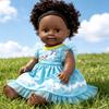 Realistic Black Doll 30cm Soft Vinyl African Girl Talking Toy with Sound Interactive Plush Gift for Kids Play