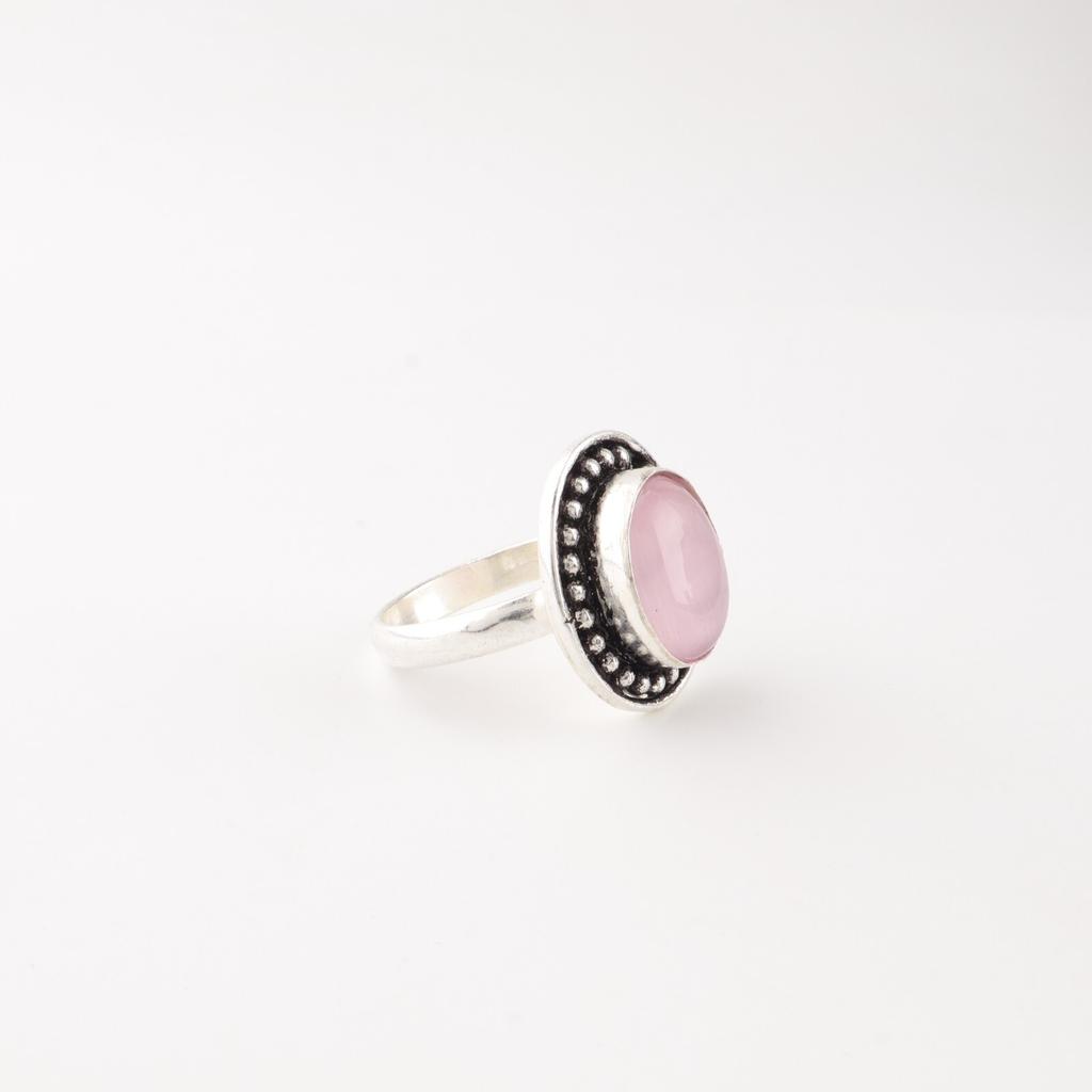 Pink Cat's Eye Gemstone 925 Sterling Silver Jewelry Handmade Anniversary Ring RR-62-40