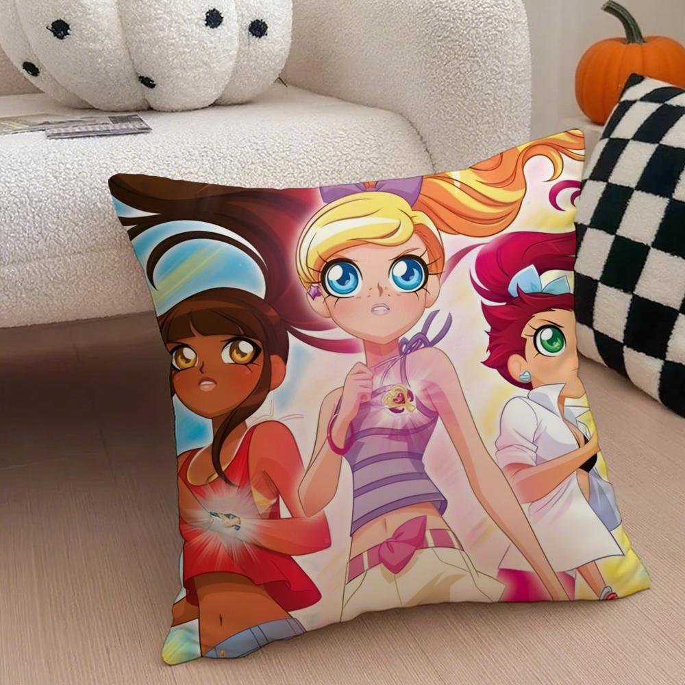 

Magical Musical French Anime LLoliRock Cushion Cover Throw Pillow Cover Hidden Button Durable Polyester Chair Cushion 30X30cm