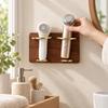 WallMounted Organizer with Metal Support Rods Renter Friendly Solid Wood Wall SpaceSaving