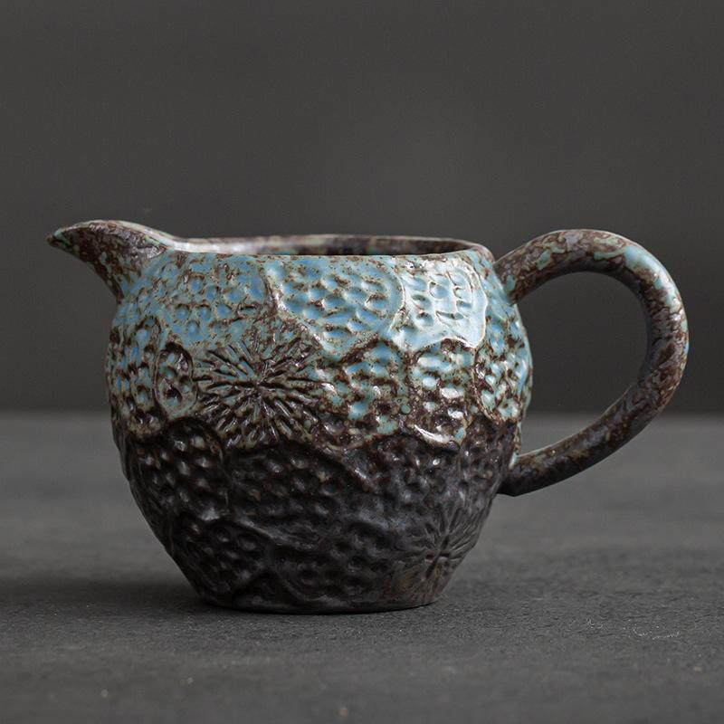 Japanese Style Rust Glazed Ceramic Teapot Retro Side Handle Fair Cup Pouring Tea Cups Kung Fu Tea Set Household Tea Infuser