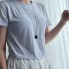 925 Simple Onyx Long Necklace