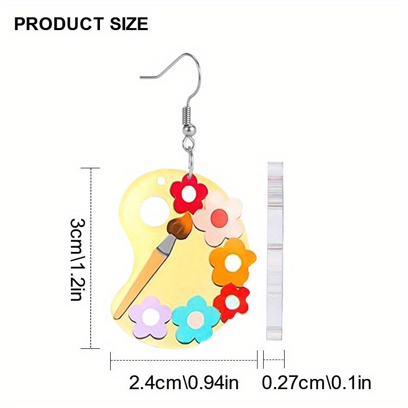 Drawing Board Paint Tray Acrylic Drop Earrings for Women Girls Y2K Colorful Light Bulb Stud Earrings Festival Valentine's Day Jewelry Christams Gifts