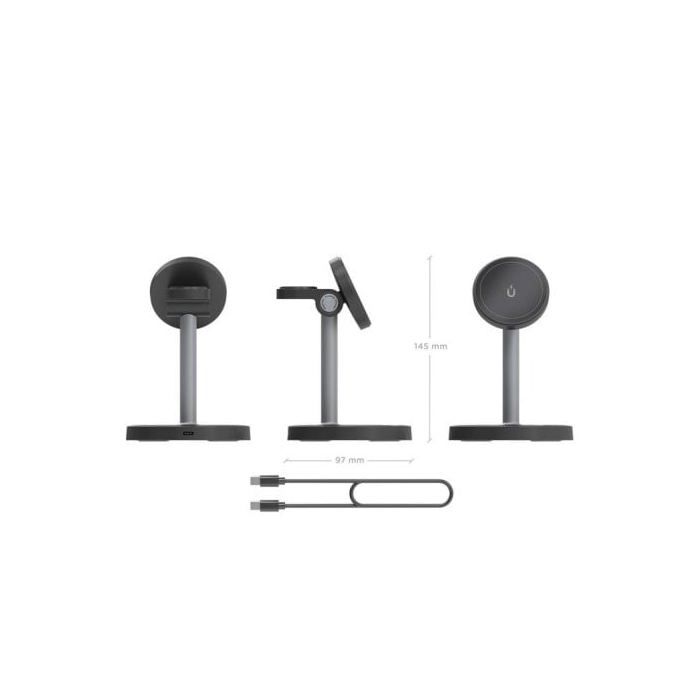 Ladegerät - AISENS - ASCH-15W3WC066-BK - Kabelloses Laden - Schwarz - Smartphone, Kopfhörer, Smartwatch