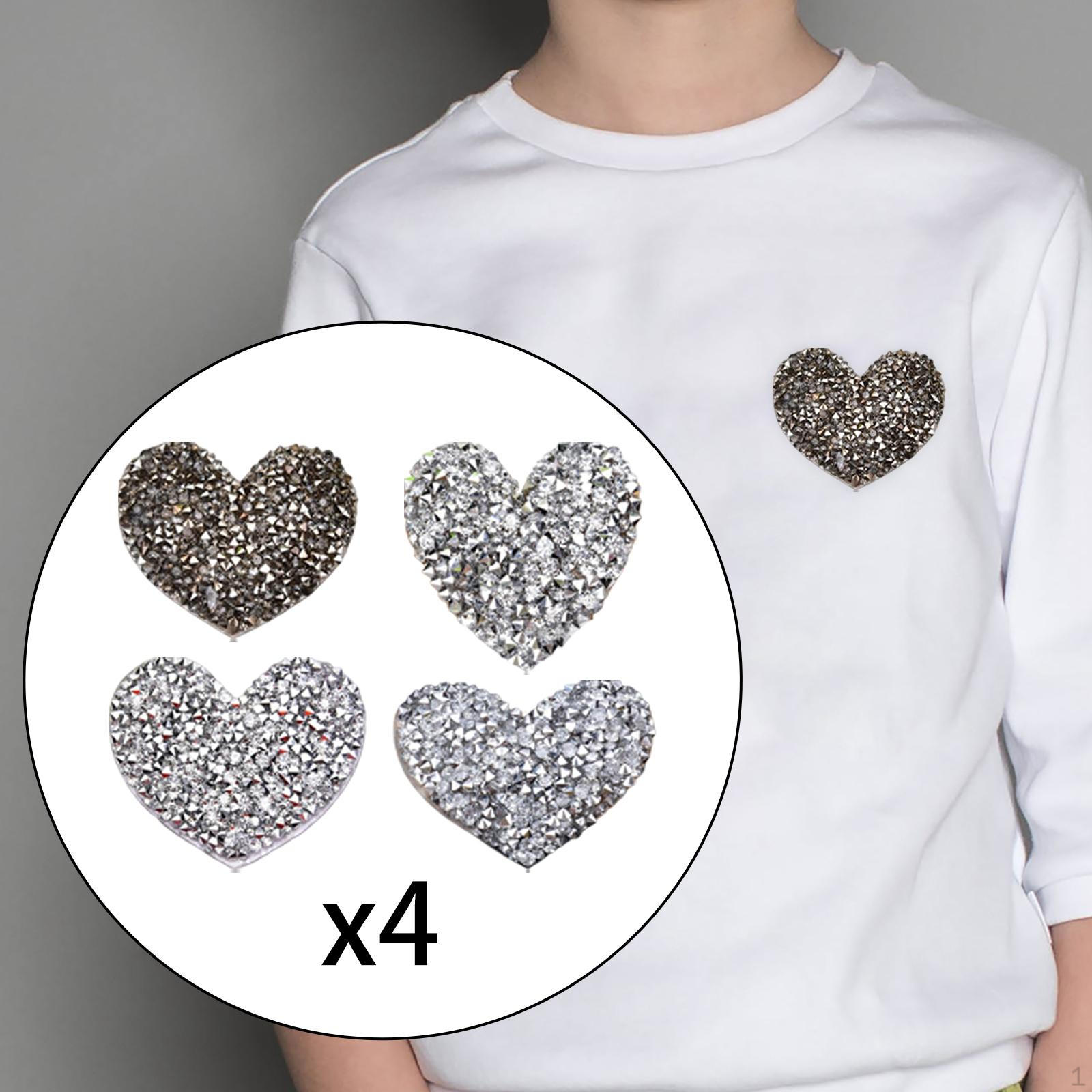 

Decorations Sequins Multiple Sizes Crafts Bling Rhinestone Embroidered Patch for Dress Fabric Silver 16Pcs