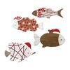 4Pcs/Set Nautical Wooden Fish Wall Decoration Farmhouse Rustic Fish Wall Art Sculpture Home Living Room Bathroom Wall Decorative Sign