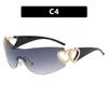 Love Heart One-Piece Sunglasses 2023 - Trendy Y2K European & American Style INS Celebrity Sunglasses