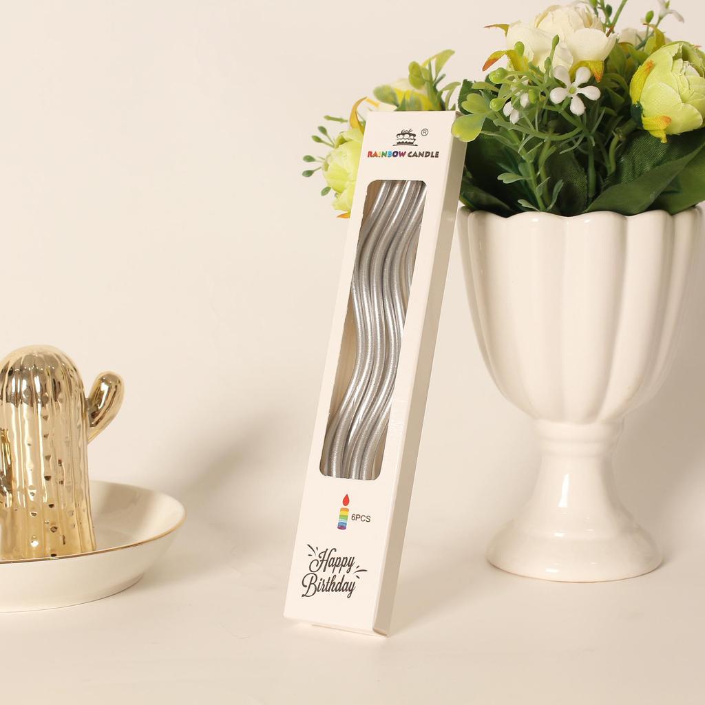 12 Pcs Spiral Candles Inflammable Threaded for Party